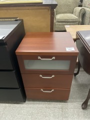 Wood 3 Drawer Nightstand