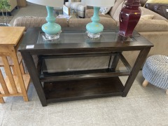 Wood\/Glass Console Table