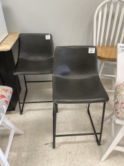 Black Leather Barstool
