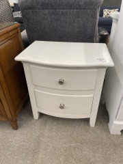 White 2 Drawer Nightstand