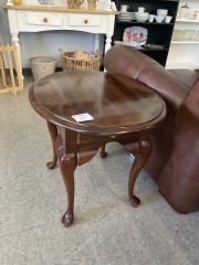 Dark Round End Table