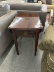 Dark Drop Leaf End Table