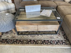 Wood\/Glass Coffee Table