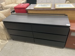 Black 6 Drawer Dresser