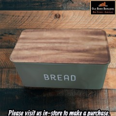 Bread Box (Green, Wood)
