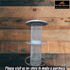 silver metal hanging bird feeder retail $19.99