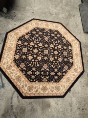 Blacks and ten octagon, shape, 5ft Rug