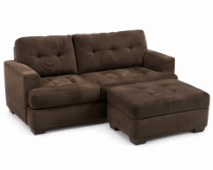 Brown Sofa w\/ Matching Ottoman
