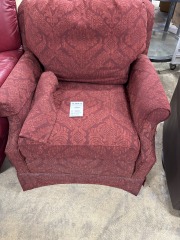 Red\/Brown Patterned Arm Chair