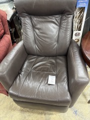 Brown Leather swivel recliner