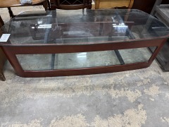 Glass two tier tv console