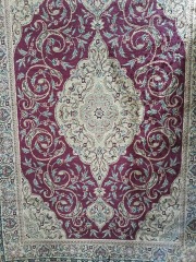 Maroon floral rug 5x7 3561
