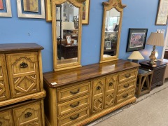 60's Style Long Dresser\/Mirrors