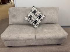 Online: NEW Gray Armless Loveseat
