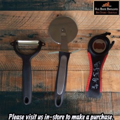 Assorted Kitchen Tools (Black, Silver, Red) Priced Individually