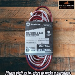 SOUTHWEST 25-FT RED WHITE AND BLUE EXTENSION CORD RETAIL $44.99