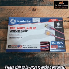 SOUTHWIRE 50 FT RED WHITE AND BLUE EXTENSION CORD MSRP49.99