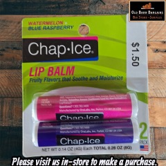 CHOP ICE LIP BALM WATERMELON BLUE RASPBERRY 2PK