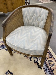 Vintage Barrel Rattan Chair
