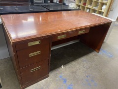 Classy Cherry Finish Executive Desk