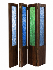 Vintage Wood and Art Glass Door