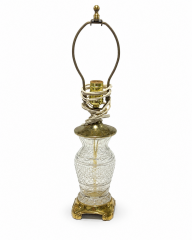 Vintage Cut-Glass & Brass Table Lamp