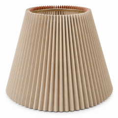 Large Beige Pleated Fabric Lampshade