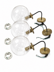 Set of 3 Glass Globe Hanging Lights