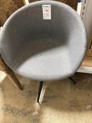 Feather Armless Swivel Chair