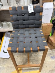 Gray Strap Bar Stool