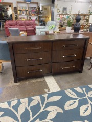 Large Dark 6 Drawer Dresser (As Is)