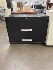 Decent Black Lateral Two Drawer Filing Cabinet