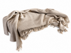 Beige Cashmere Throw Blanket