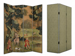 Vintage 5-panel folding floor screen