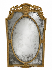Gilt Rococo-Style Antiqued Mirror