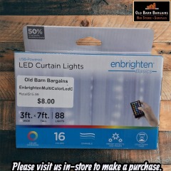 ENBRIGHTEN MULTI COLOR LED CURTAIN LIGHTS MSRP$15.99