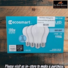 ECOSMART 100W LIGHT BULBS 4PK MSRP$16.99