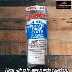 HUSKY .4MIL PLASTIC DROP CLOTH MSRP$1.99
