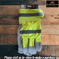 HIVIS LEATHER PALM GLOVES