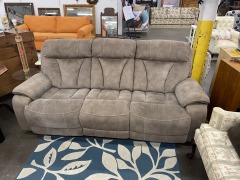 Coffee Microsuede Reclining Couch