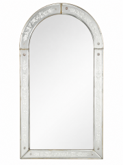 Vintage Arched Etched Floral Mirror