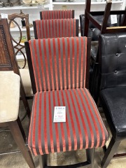 Black Bar height chair with red striped cushion