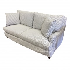 Local Manufacturer Blue\/White Striped Slip Cover Sofa