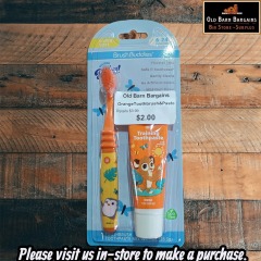 ORANGE TOOTHBRUSH AND PASTE SET BRUSH BUDDIES COMPARE $3.99