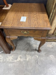 Mid Century Solid Oak End Table