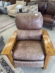 Mission Wood\/Leather Recliner