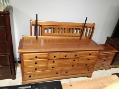 Queen Bed& Dresser- Mirror & Nightstand