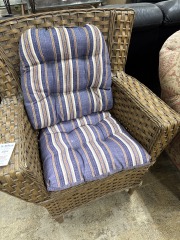 Ratan Striped Cushion Chair