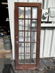 Vintage Wood Single Pane Glass Door