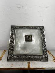 Vintage Floral Square Flushmount Light Fixture